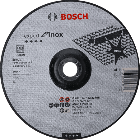 DISCO CORTE METAL INOX  9"X1,9x22.23mm EXPERT BOSCH