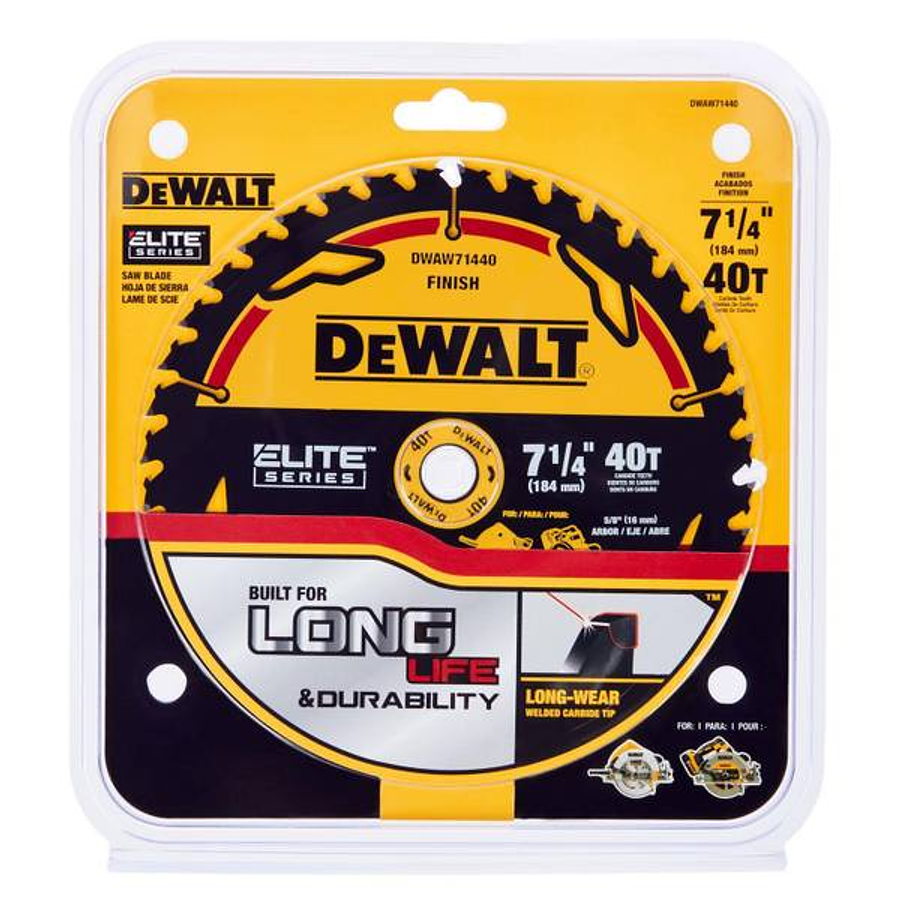 DISCO SIERRA INDUSTRIAL 7 1/4'' 40T ELITE SERIES DWAW71440 DEWALT