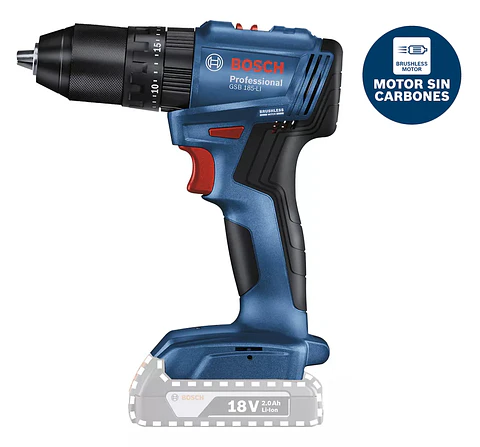 TALADRO INALAMBRICO DE 13MM GSB 185-LI 18V BRUSHLESS BOSCH