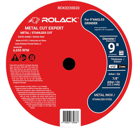DISCO CORTE METAL 9x2mm PROFESSIONAL ROLACK ( PACK 25 Uni )