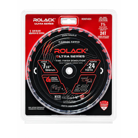 DISCO SIERRA MADERA ULTRA 7-1/4 24 DIENTES RCK0714024 ROLACK