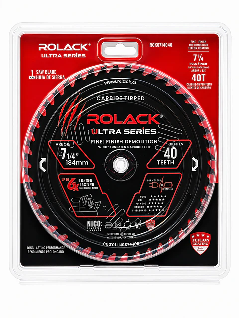 DISCO SIERRA MADERA ULTRA 7-1/4 40 DIENTES RCK0714040 ROLACK