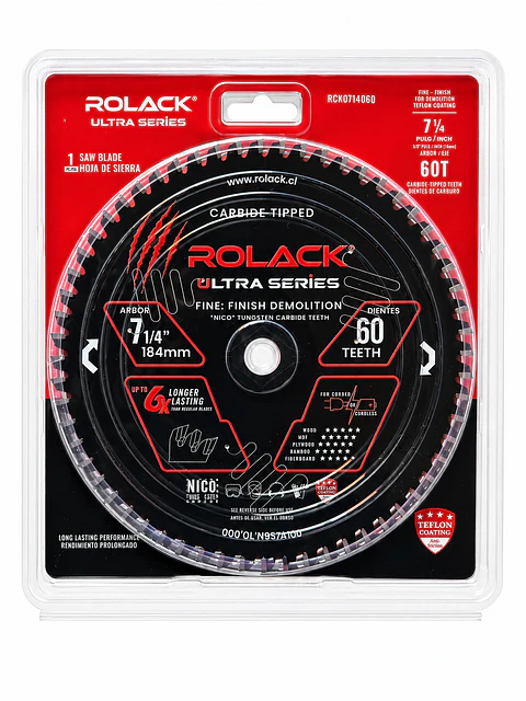 DISCO SIERRA MADERA ULTRA 7-1/4 60 DIENTES RCK0714060 ROLACK