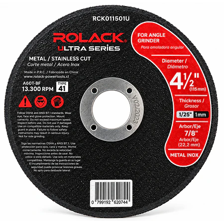 DISCOS DE CORTE ROLACK 4½” × 1,0 MM — METAL INOX (PACK DE 50 UNI) ROLACK