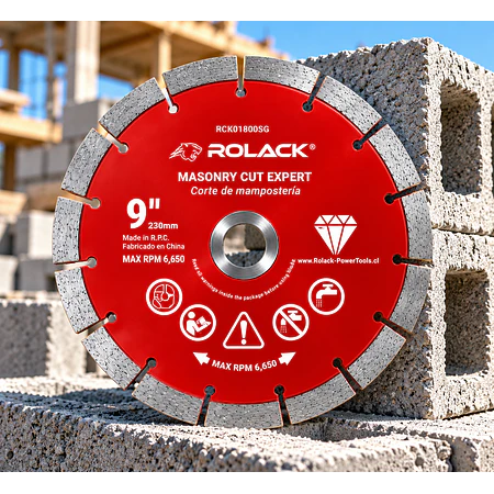 DISCO DIAMANTADO SEGMENTADO ROLACK 9” (230 MM) – SEGMENTOS DE 10 MM PARA HORMIGÓN Y MAMPOSTERÍA