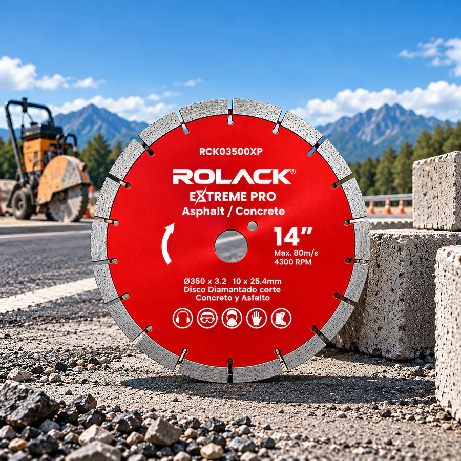 DISCO DIAMANTADO ROLACK EXTREME PRO 14” (350 MM) – CORTE DE HORMIGÓN Y ASFALTO