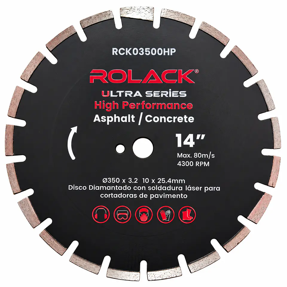 DISCO DIAMANTADO ROLACK ULTRA CUT 14” – ASFALTO Y HORMIGÓN 1