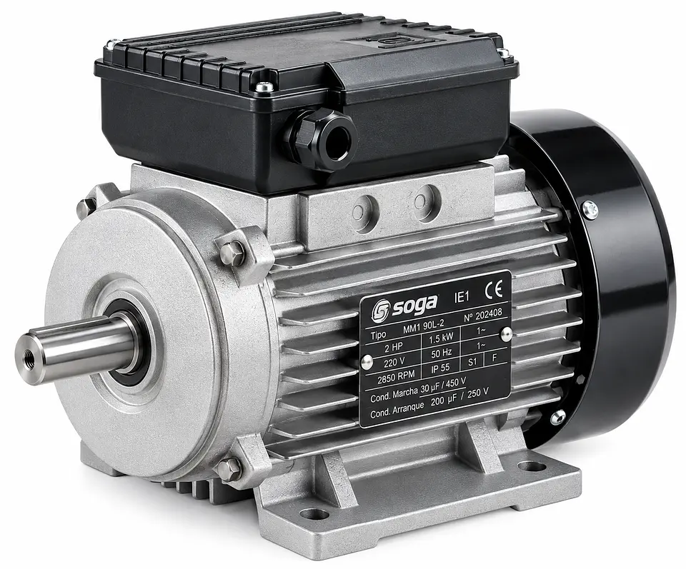 MOTOR ELÉCTRICO SOGA ITALIA 2 HP 220 V 50 HZ 3000 RPM 1