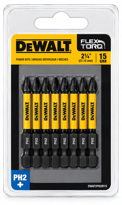 SET 15 PUNTAS PHILLIPS PH2 DEWALT FLEXTORQ® 57,2 MM – DWAF2PH2IR15