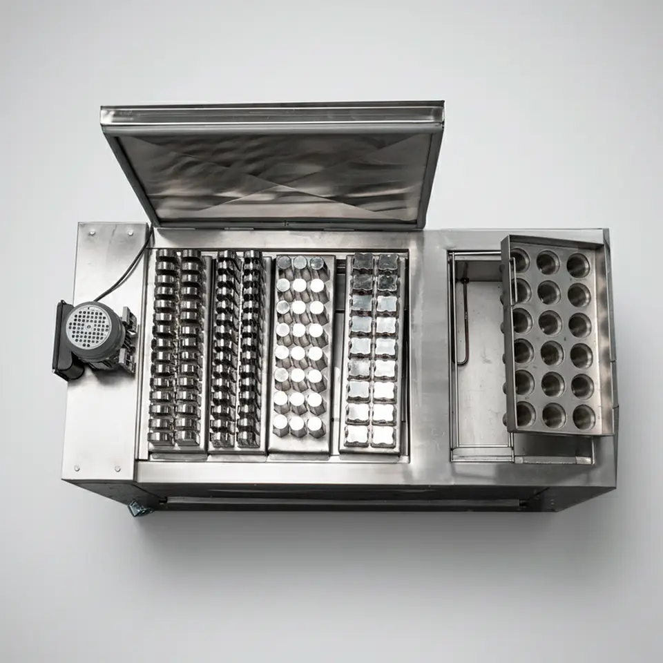 Maquina para hacer paletas salmuera x4 moldes con baño maria desmoldador 3