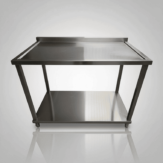 Mesa de Trabajo en Acero Inoxidable con Entrepaño y Ruedas (Con Salpicadero) 1
