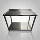 Mesa de Trabajo en Acero Inoxidable con Entrepaño y Ruedas (Con Salpicadero) - Miniatura 1
