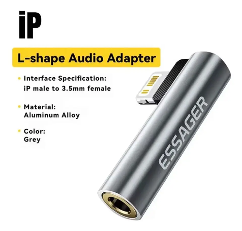 Adaptador Horizontal Audífonos Essager Jack 3.5mm Usb-c o iPhone 7