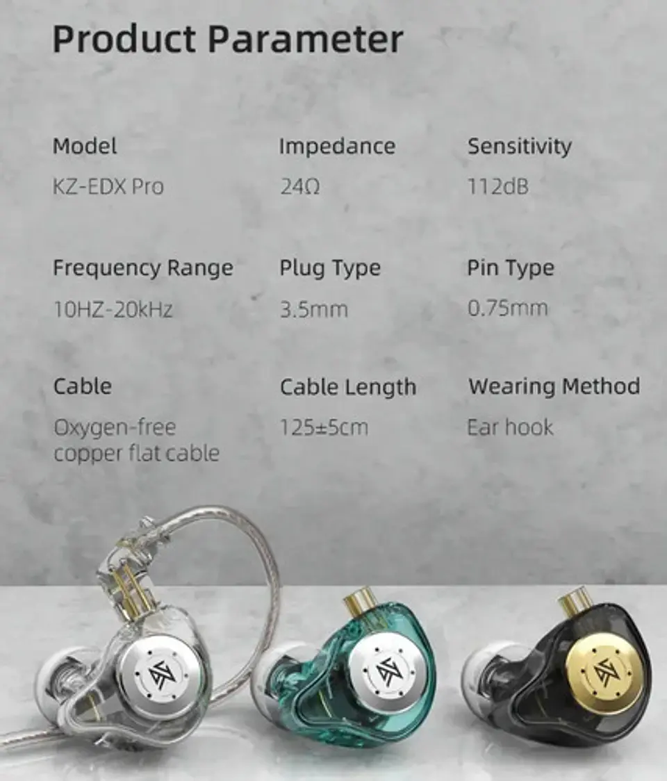 Audífonos KZ EDX Pro Hifi IEM Clear 1DD | Sin Micrófono 10