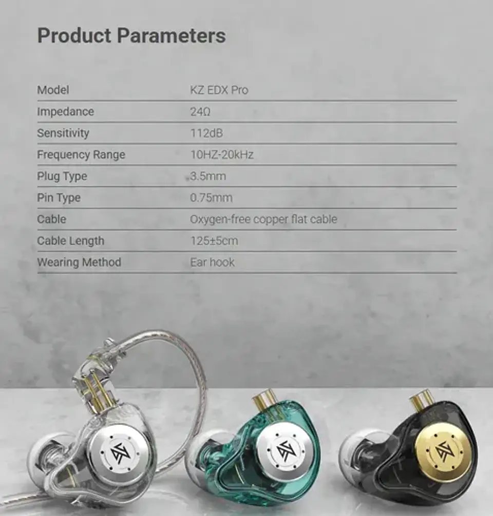 Audífonos KZ EDX Pro Hifi IEM Clear 1DD | Con Micrófono 10