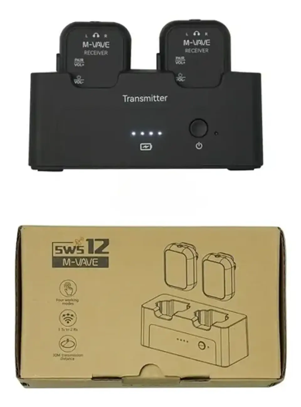 Sistema Monitoreo Inalámbrico M-VAVE SWS12 2 Receptores 5