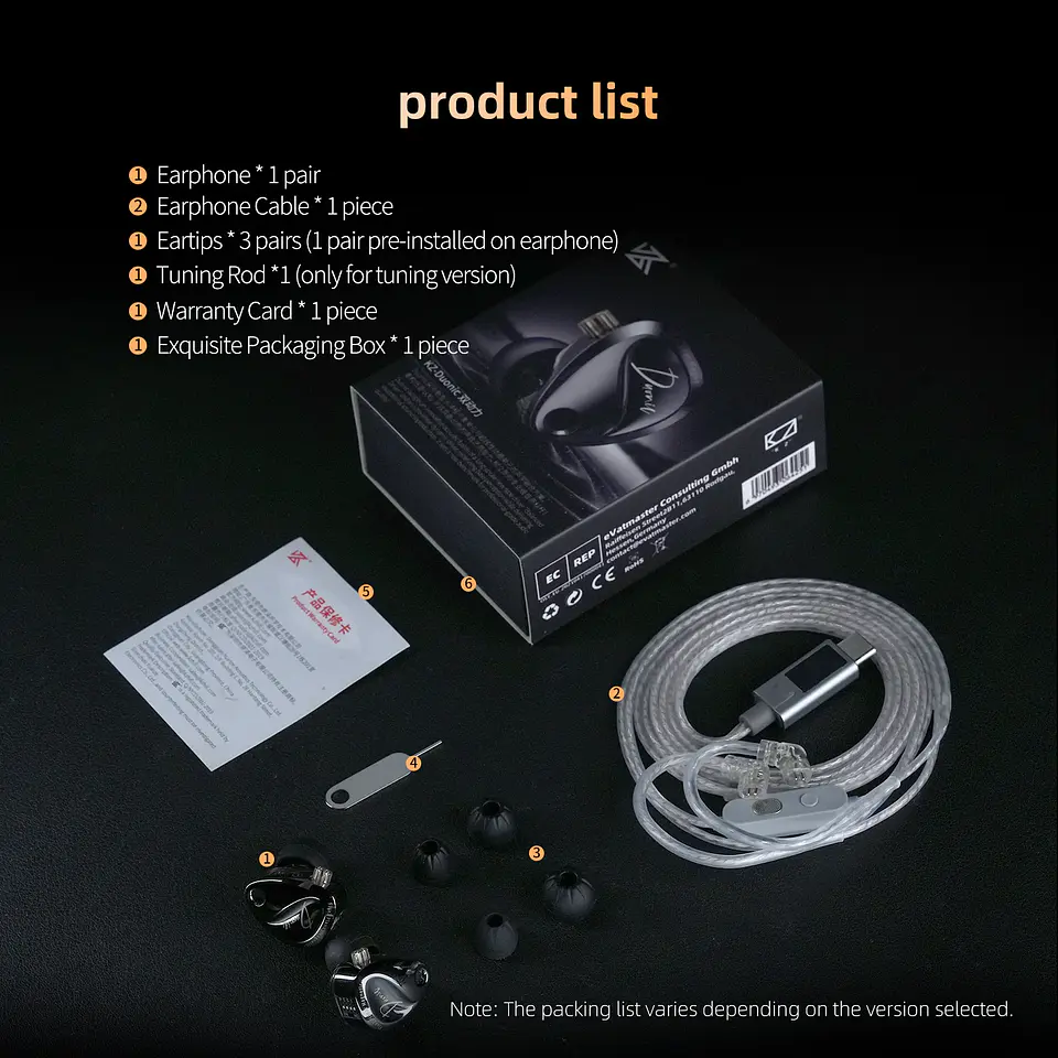 Audífonos KZ Duonic Improved Bass Switch 2DD | Cable KZ M2 USB-C 10