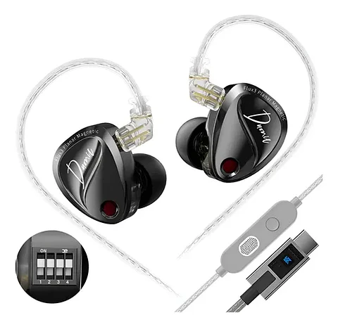 Audífonos KZ Duonic Improved Bass Switch 2DD | Cable KZ M2 USB-C