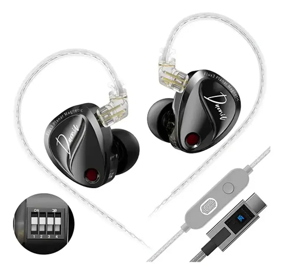 Audífonos KZ Duonic Improved Bass Switch 2DD | Cable KZ M2 USB-C 1