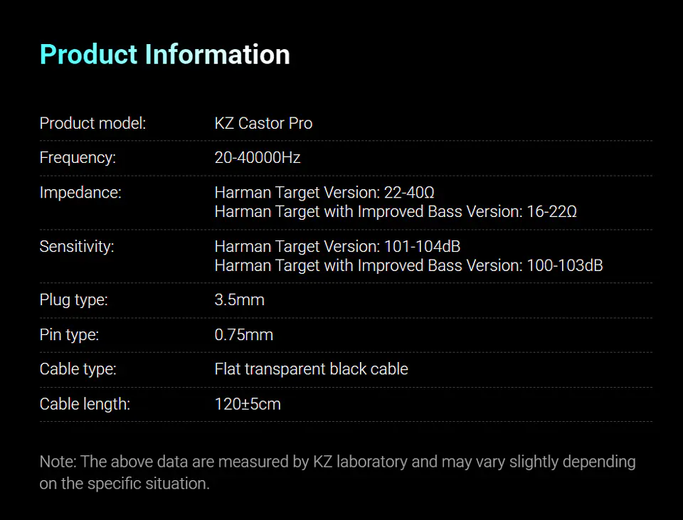 Audífonos KZ Castor Pro Harman Bass IEM 2DD | Sin Micrófono 15