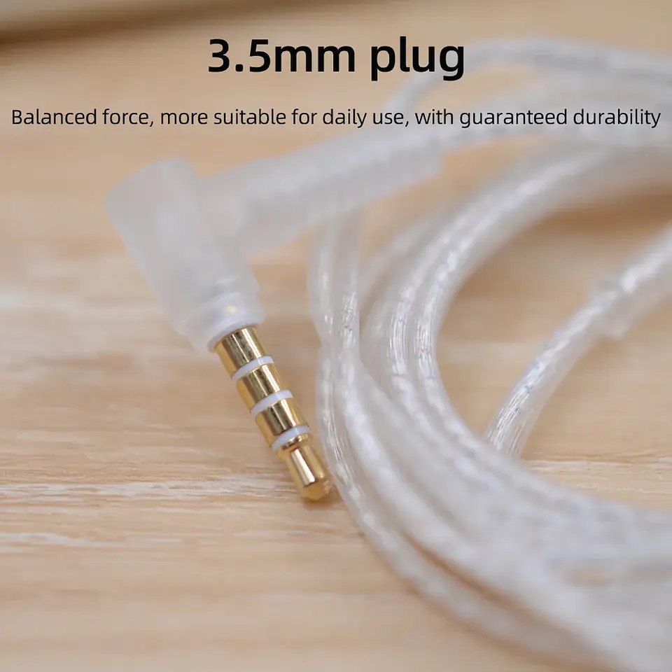 Cable Original KZ Pin C Silver Plated Jack 3.5 5