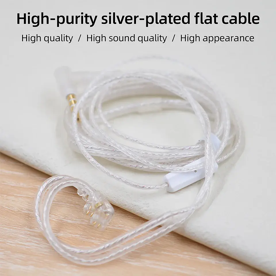 Cable Original KZ Pin C Silver Plated Jack 3.5 9
