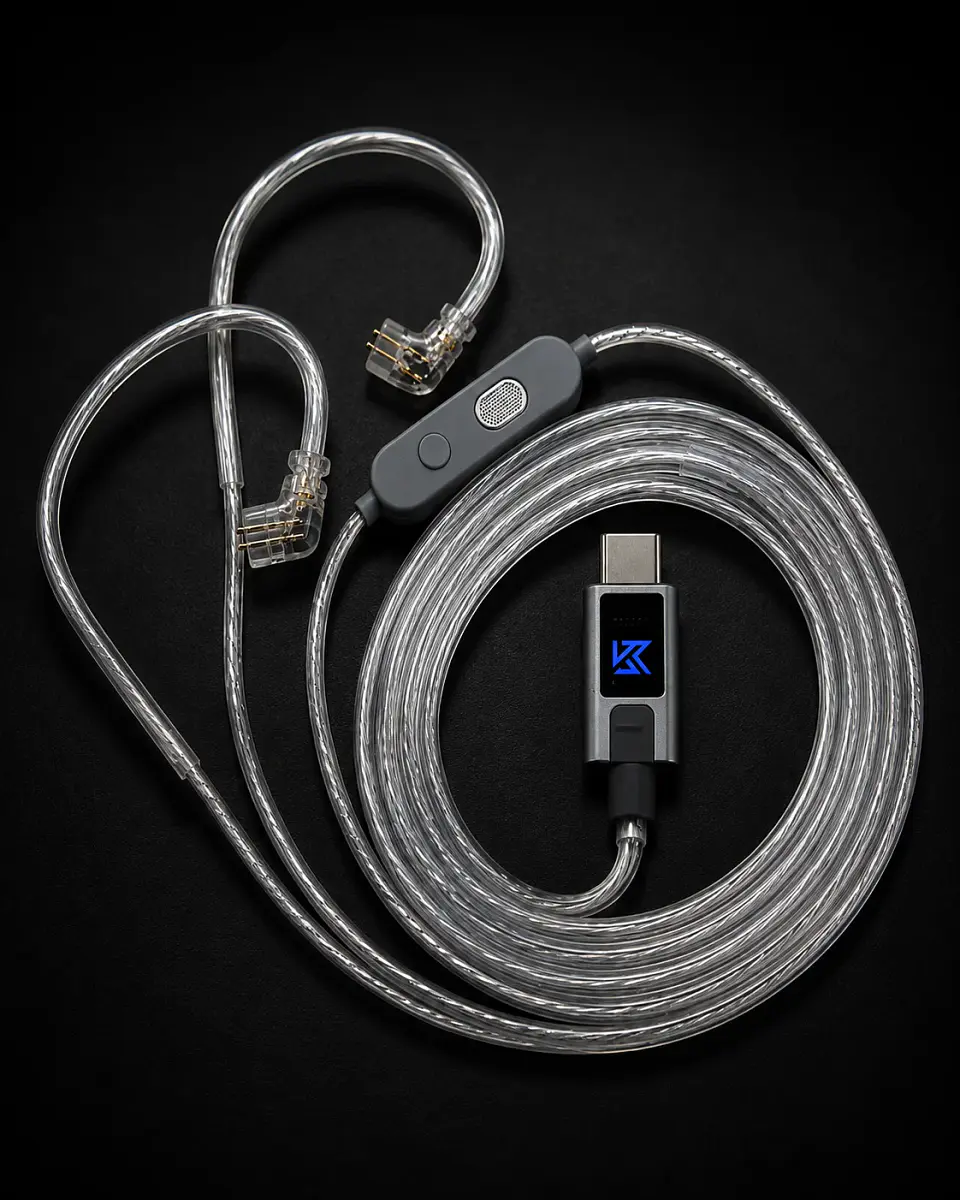 Cable KZ M2 Silver Plated USB-C con DAC y modos de Ecualización 5