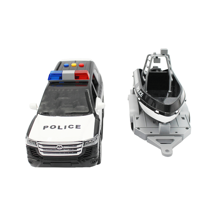 Juguete Camioneta Policía Fricción Lancha Luz Sonido DBG1667 5