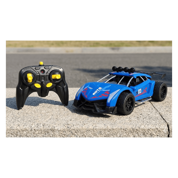 Auto de Carrera RC Luces Música Lanza Vapor DBG1579BL Azul 5