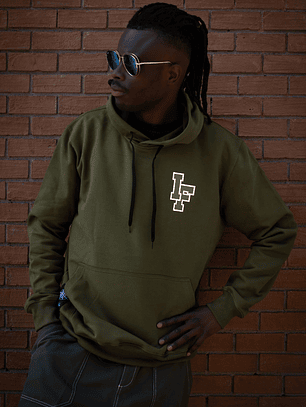 Polerón Urbano Verde con Capucha y Logo IF