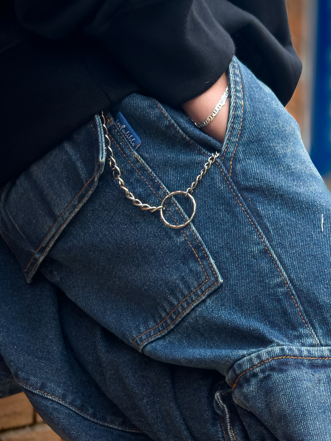 Jeans Cargo Urbano Azul 15oz en Denim Resistente – Infalible 4