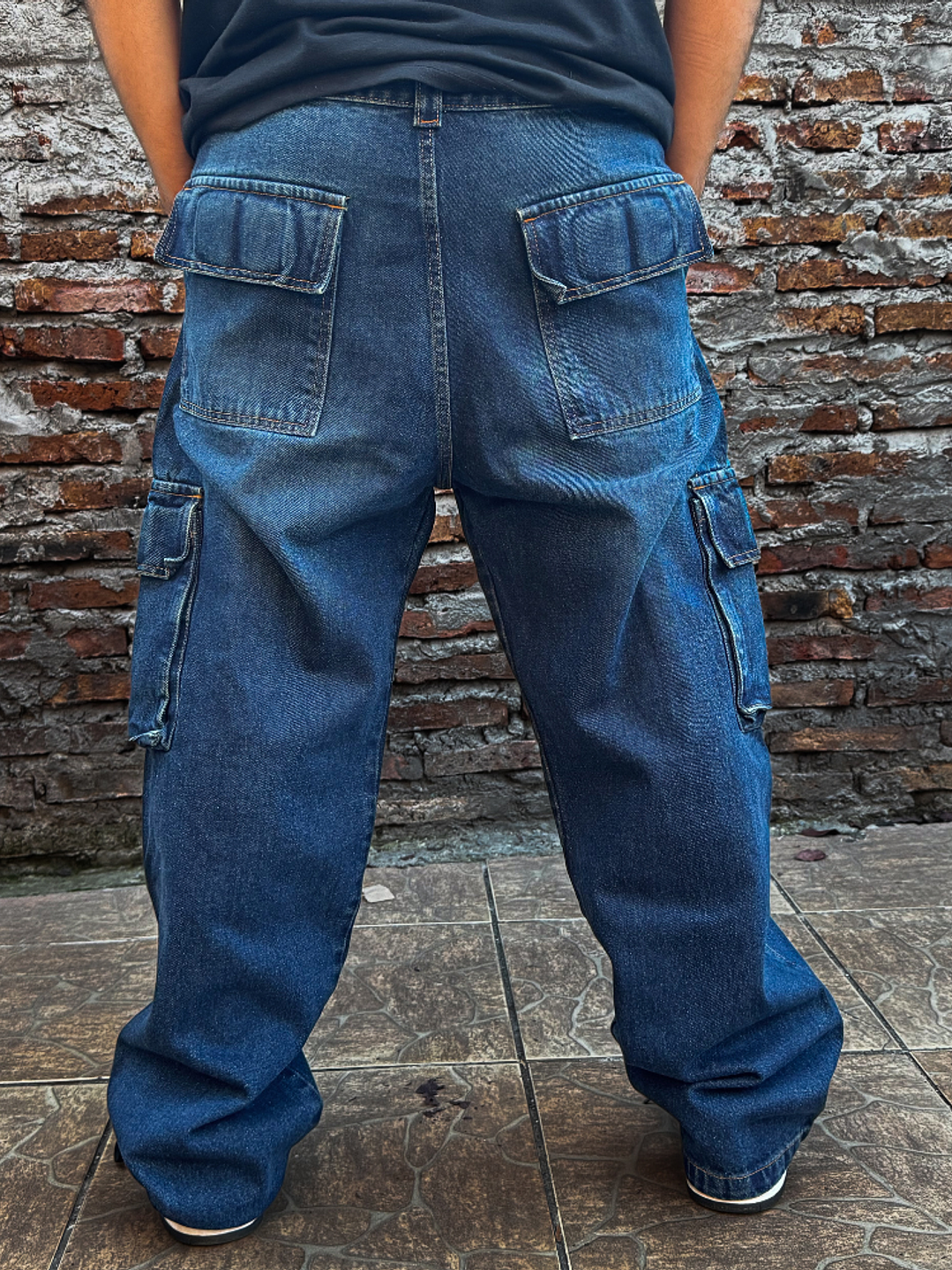 Jeans Cargo Urbano Azul 15oz en Denim Resistente – Infalible 7