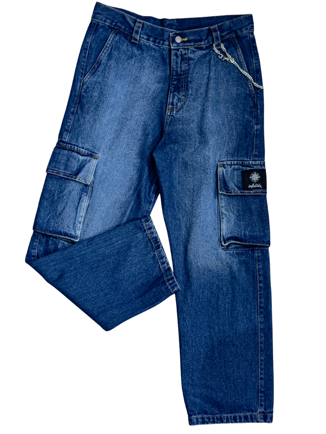 Jeans Cargo Urbano Azul 15oz en Denim Resistente – Infalible 1