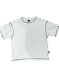 Polera Oversize Blanca Costuras Contrastantes - Miniatura 2