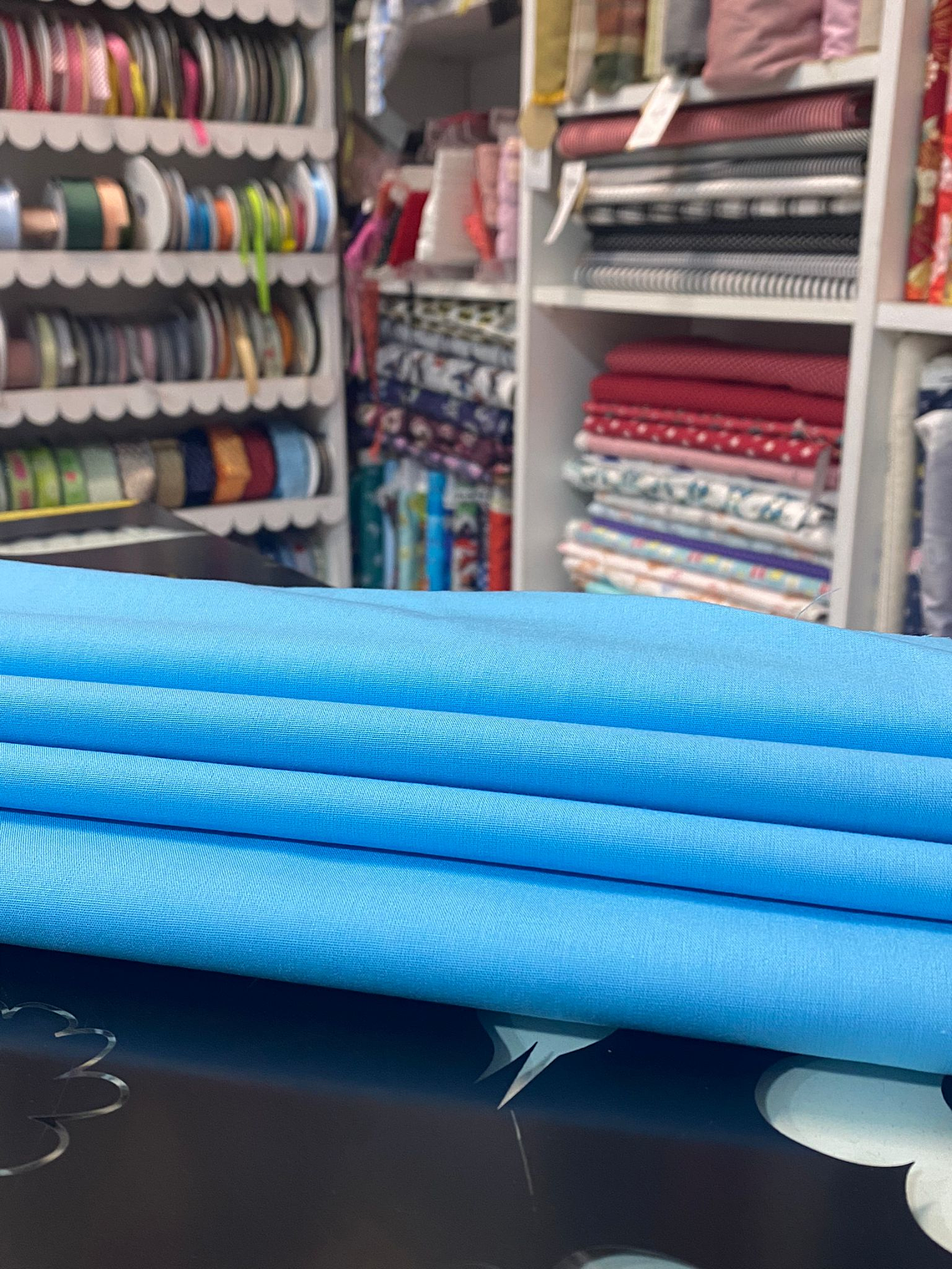 Tecido Liso Azul Celeste  1