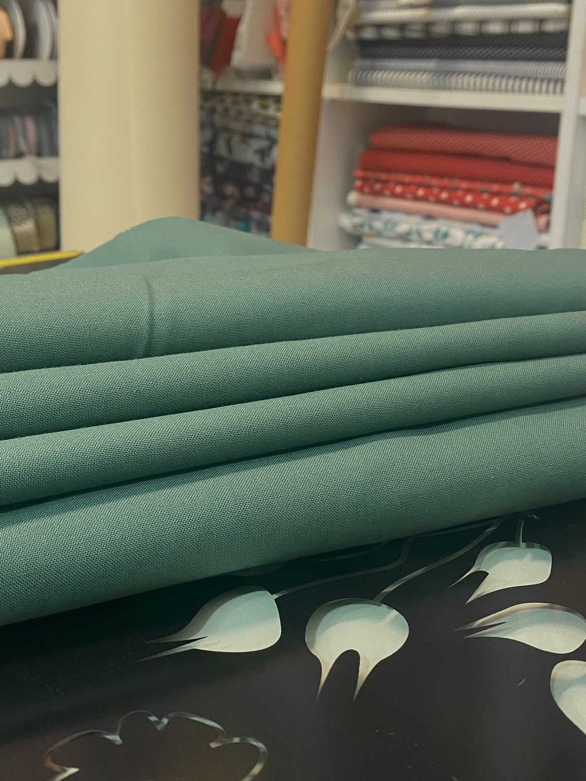 Tecido Liso Verde Seco  1