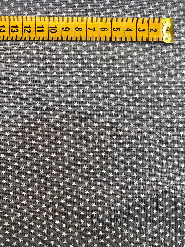 Tecido Cinzento Escuro Com Estrelinhas  1