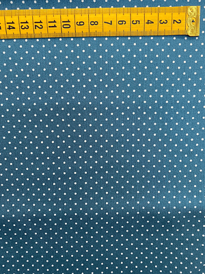 Tecido Azul Petróleo Com Pintinhas