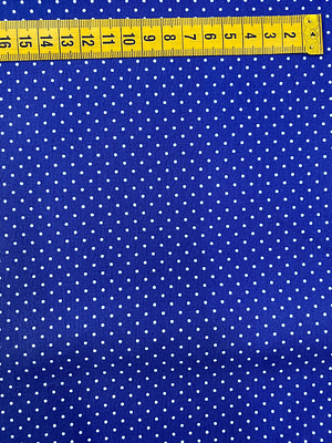 Tecido Azul Ultramar Com Pintinhas