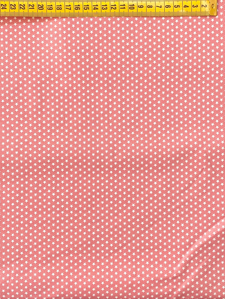 Tecido Rosa Velho Escuro Com Estrelinhas  1