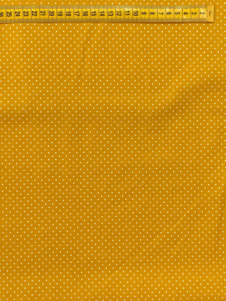 Tecido Amarelo Ocre Com Pintinhas  1