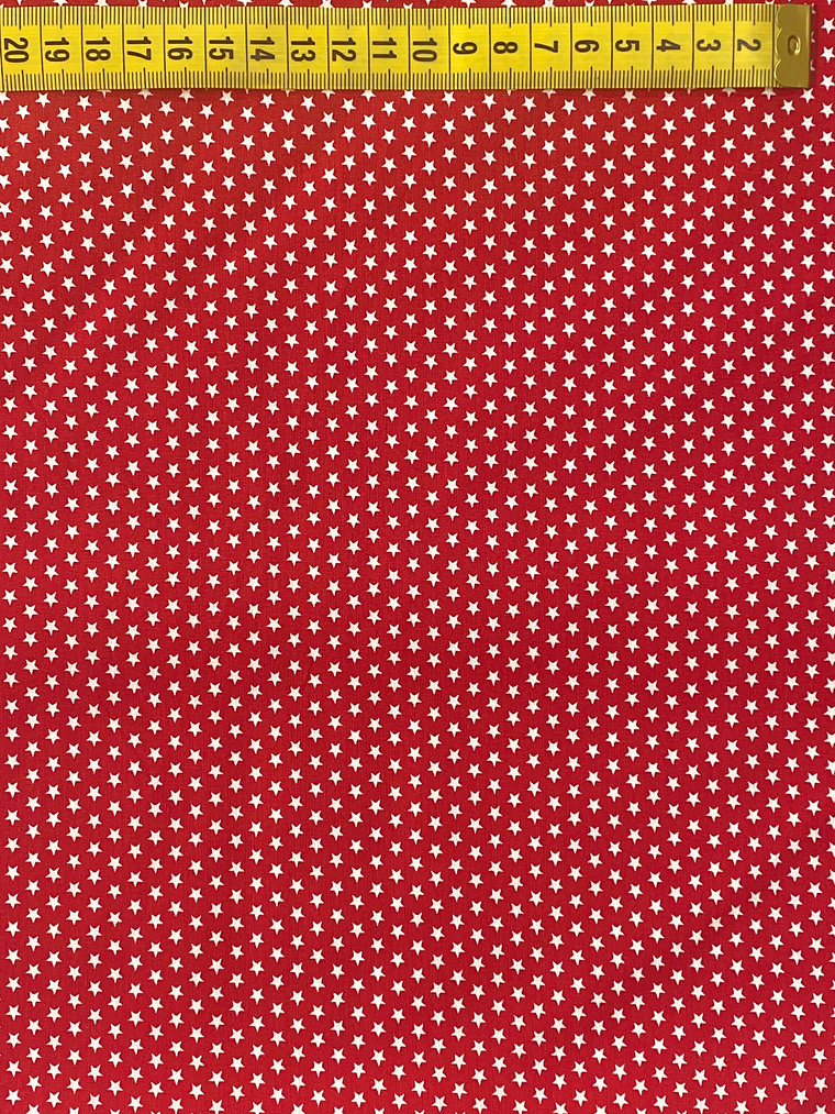 Tecido Vermelho Com Estrelinhas 1