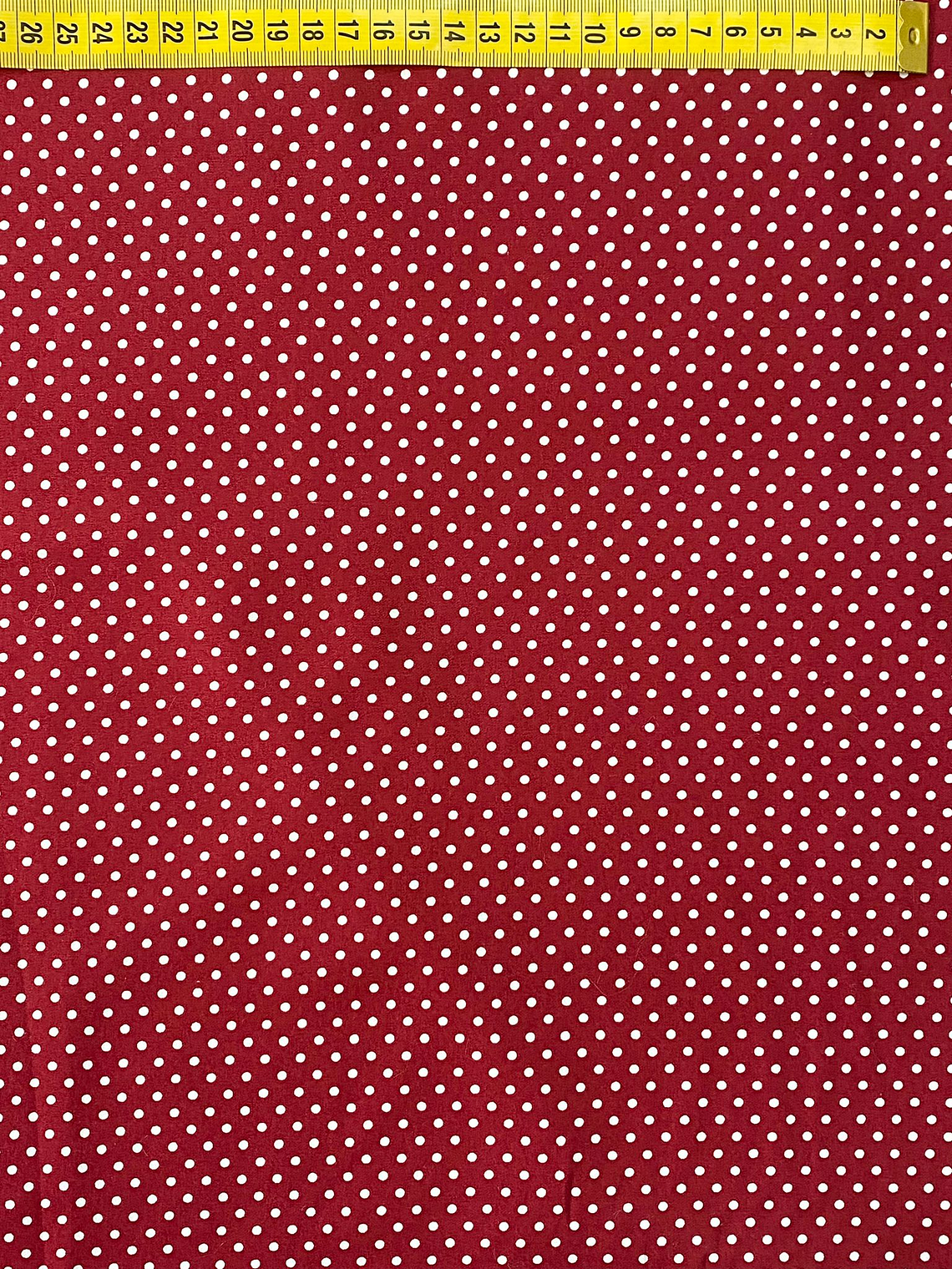 Tecido Vermelho Vinho Com Bolinhas  1