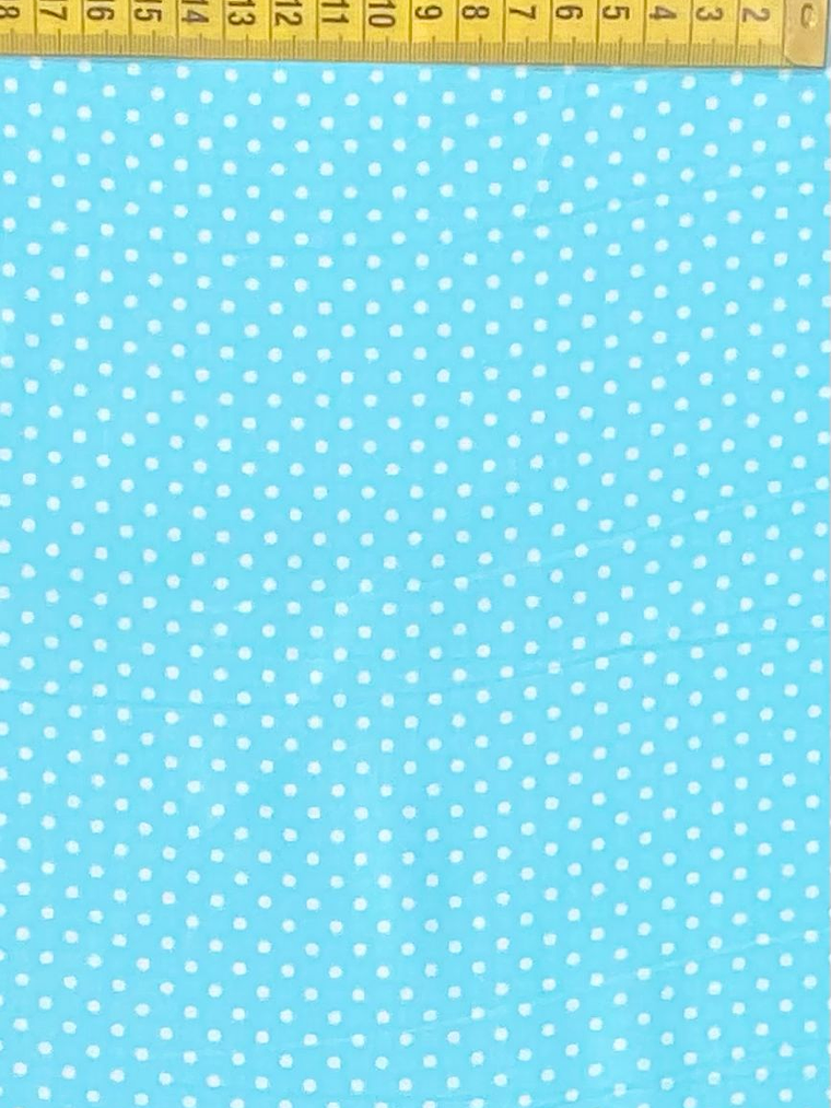Tecido Azul Bebê Com Bolinhas  1