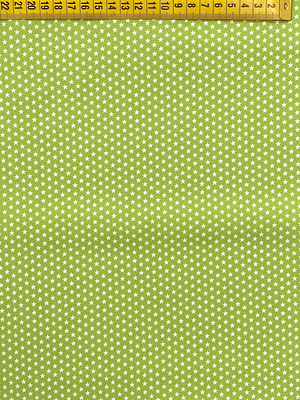 Tecido Verde Alface Com Estrelinhas