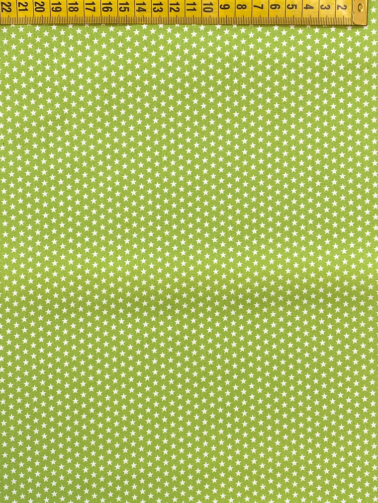 Tecido Verde Alface Com Estrelinhas 1