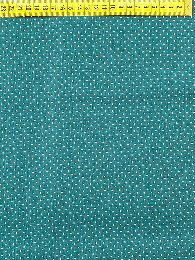 Tecido Verde Petróleo Com Pintinhas   1