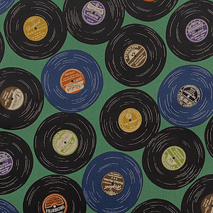 Tecido Fundo Verde Com Discos 