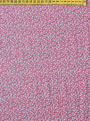 Tecido Rosa Com Florzinhas 