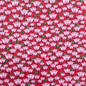 Tecido Com Fundo Rosa Com Rosas